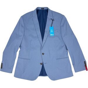 NWT JF J. Ferrar Men's Slim Fit Stretch CoolMax 2 Button Blazer Blue 46R